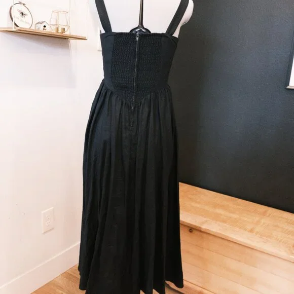 Reformation Balia Linen Dress Black Size 4 - Picture 8 of 10